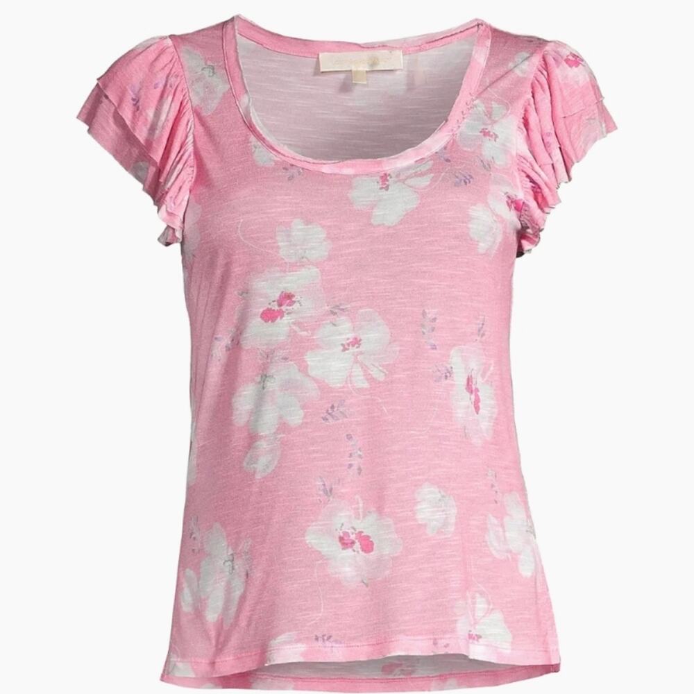 LoveShackFancy Silvine Flutter-Sleeve T-Shirt Size XS (0225)